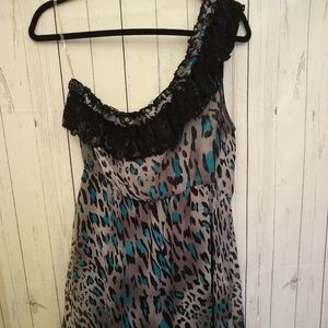 Leopard one shoulder Dress